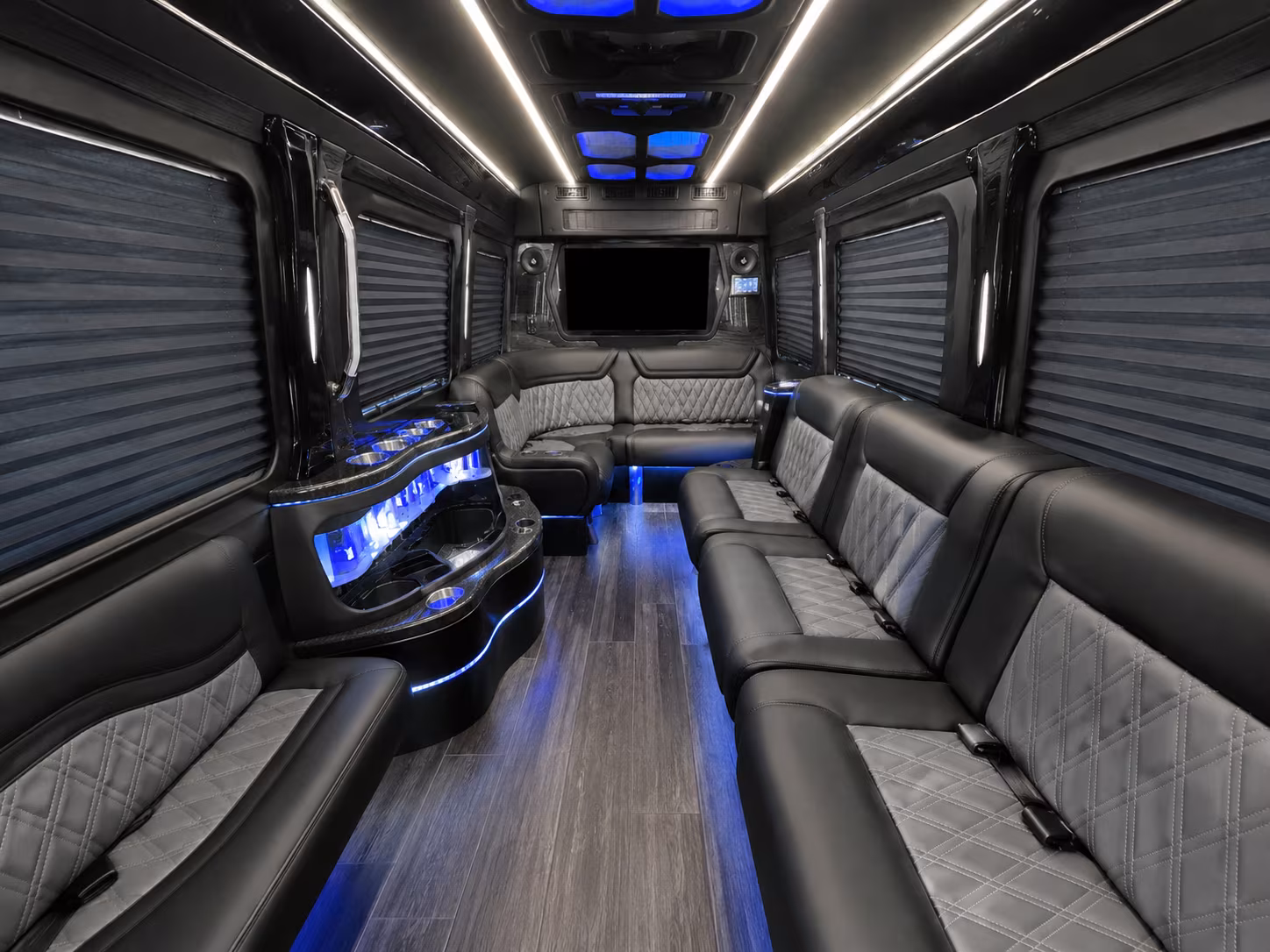 bowie 50 passenger party bus interior