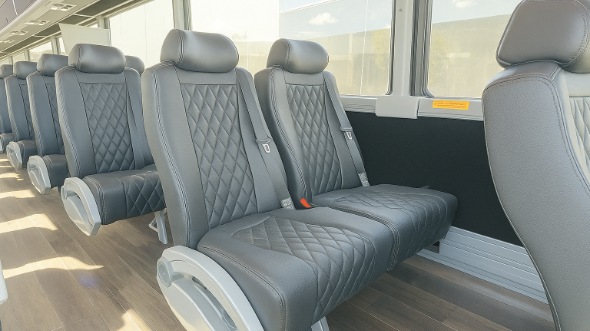 Interior of Charter Bus Company Bowie's 15 Passenger Minibus in Bowie