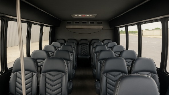 Interior of Charter Bus Company Bowie's 20 Passenger Mini bus in Bowie