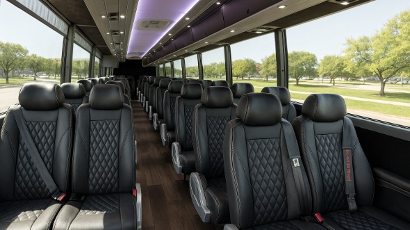 Interior of Charter Bus Company Bowie's 25 Passenger Mini bus in Bowie