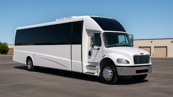 Exterior of Charter Bus Company Bowie's 30 Passenger Minibus in Bowie