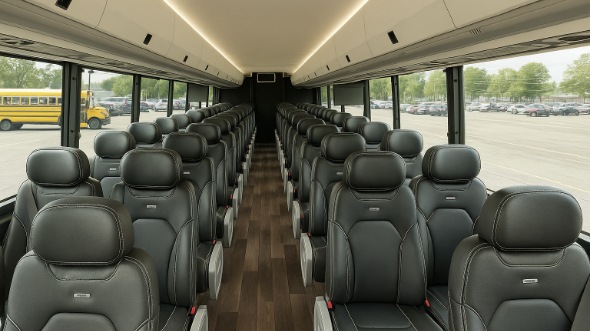 Interior of Charter Bus Company Bowie's 35 Passenger Minibus in Bowie