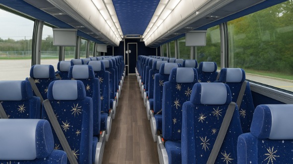 Interior of Charter Bus Company Bowie's 50 Passenger Charter Bus in Bowie