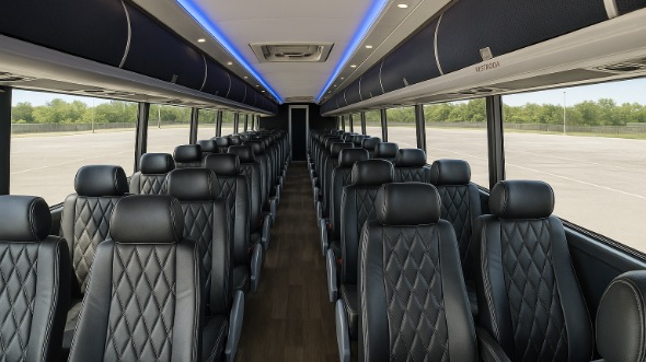 Interior of Charter Bus Company Bowie's 54 Passenger Charter Bus in Bowie