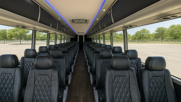 Interior of Charter Bus Company Bowie's 55 Passenger Charter Bus in Bowie
