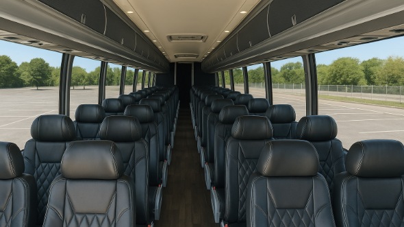 Interior of Charter Bus Company Bowie's 56 Passenger Charter Bus in Bowie