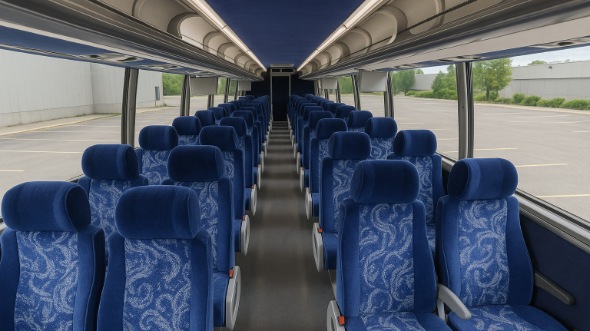 bowie 55 passenger charter bus inside