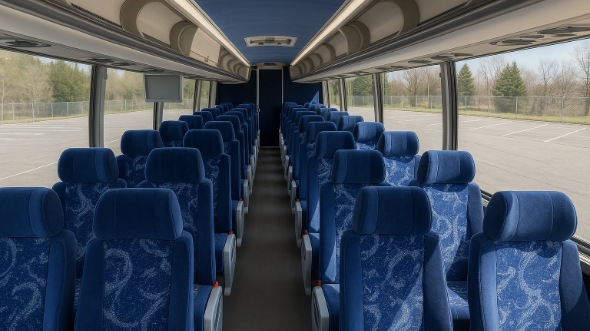 bowie 56 passenger charter bus inside
