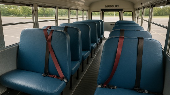 Interior of Charter Bus Company Bowie's School Bus in Bowie