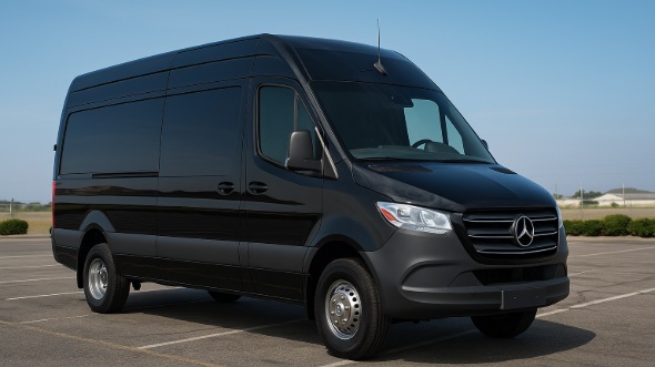 Exterior of Charter Bus Company Bowie's Sprinter Van Rental With Driver in Bowie